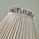 Cream Lilac Floral Ruffled Fabric Tapered Empire Lampshade