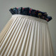 Cream Navy Floral Ruffled Fabric Tapered Empire Lampshade