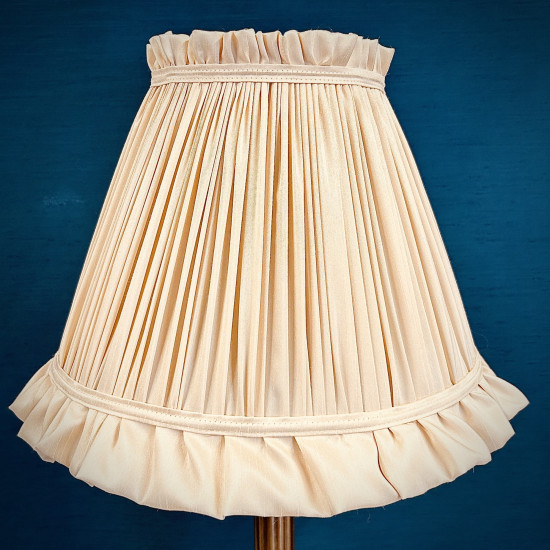Cream Ruffled Fabric Tapered Empire Lampshade