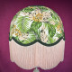 Cream and Pink Tropical Palm Leaf Dome Lampshade