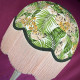 Cream and Pink Tropical Palm Leaf Dome Lampshade