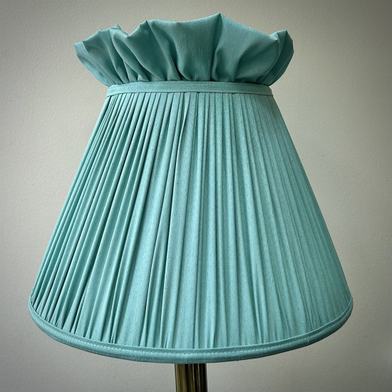 Duck Egg Blue Ruffled Top Fabric Tapered Empire Lampshade