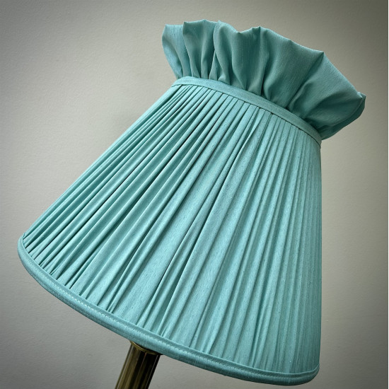 Duck Egg Blue Ruffled Top Fabric Tapered Empire Lampshade