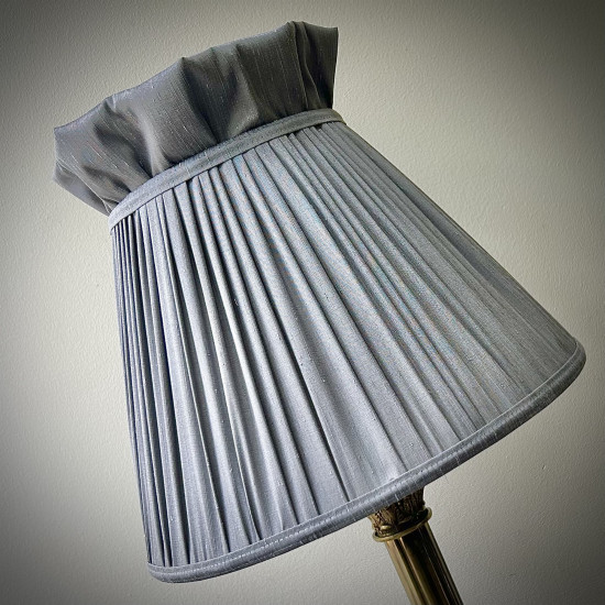 Flint Grey Ruffled Top Fabric Lampshade