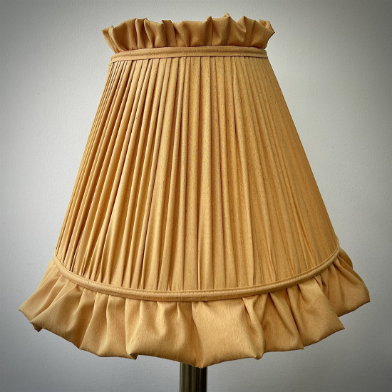 Gold Ruffled Fabric Lampshade