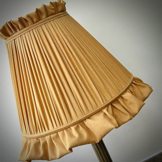 Gold Ruffled Fabric Lampshade