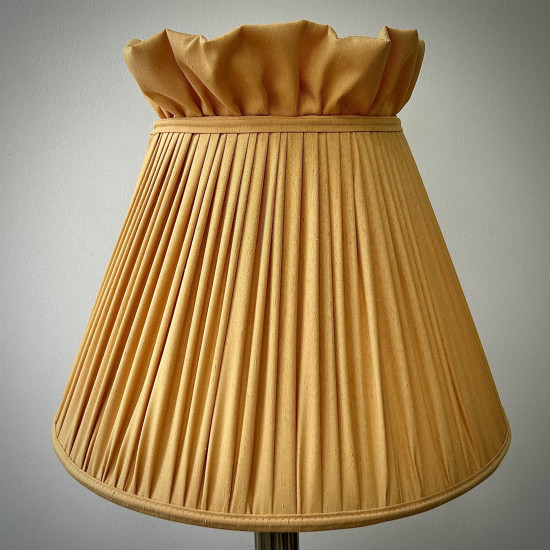 Gold Ruffled Top Fabric Lampshade