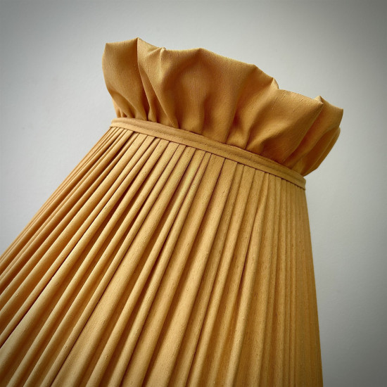 Gold Ruffled Top Fabric Lampshade
