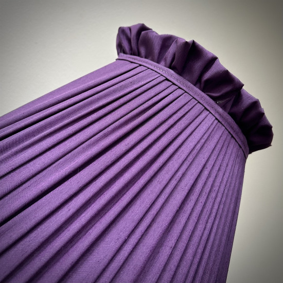 Grape Purple Ruffled Fabric Lampshade