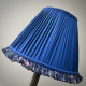 Navy Blue Floral Ruffled Bottom Lampshade