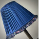 Navy Blue Floral Ruffled Bottom Lampshade