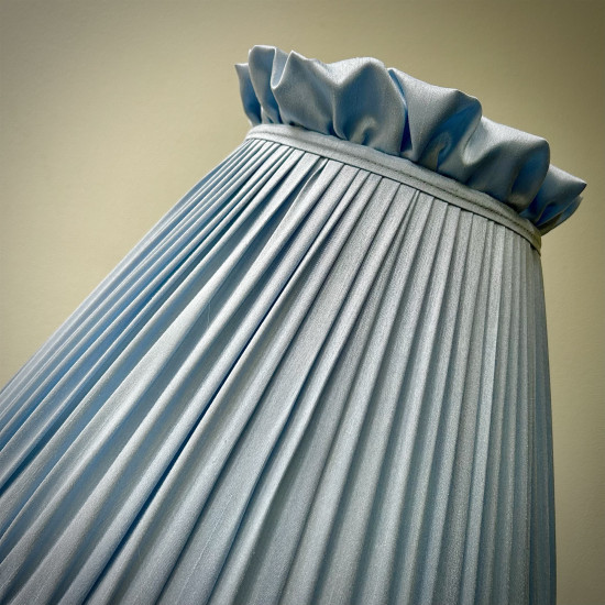 Powder Blue Ruffled Fabric Lampshade