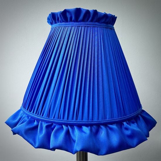 Royal Blue Ruffled Fabric Lampshade