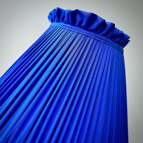 Royal Blue Ruffled Fabric Lampshade