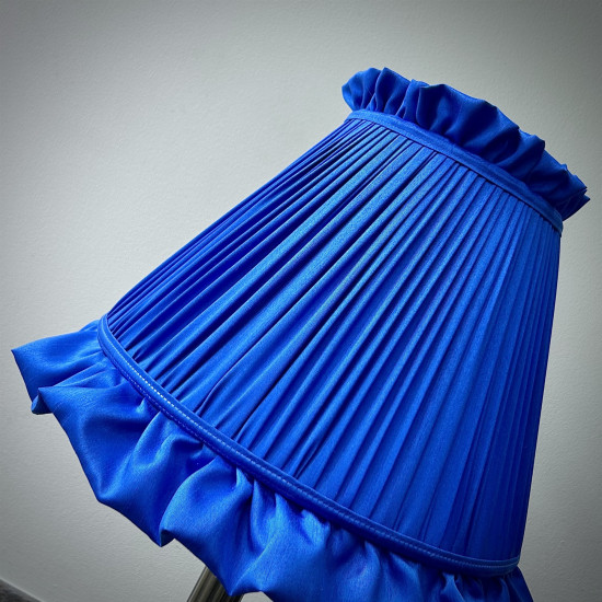Royal Blue Ruffled Fabric Lampshade