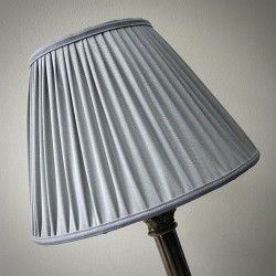 Silver Grey Gathered Fabric Lampshade