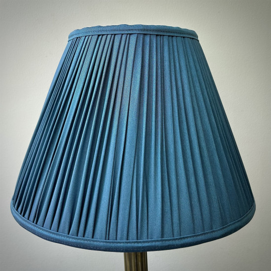 Slate Blue Gathered Fabric Lampshade