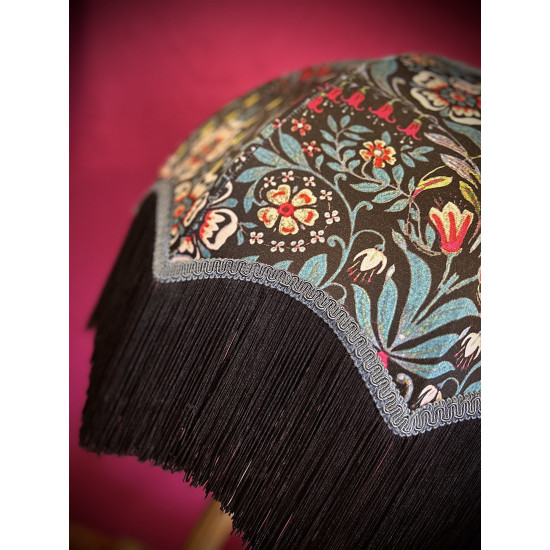 William Morris Molly Black Slate Parachute Dome Fabric Lampshade