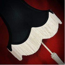 Black and Cream Scalloped Fabric Lampshade