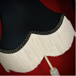 Black Gold Mixed Scalloped Fabric Lampshade