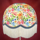 Vibrant Floral Slate and Cream Dome Lampshade