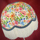 Vibrant Floral Slate and Cream Dome Lampshade