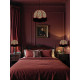 Beige Leopard Animal Print and Burgundy Dome Fabric Lampshades