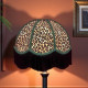 Beige Leopard Animal Print and Holly Green Dome Fabric Lampshades