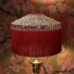 Beige Leopard and Cerise Animal Print Tiffany Lampshades