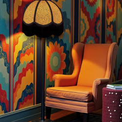 Gold and Black Animal Print Dome Fabric Lampshades