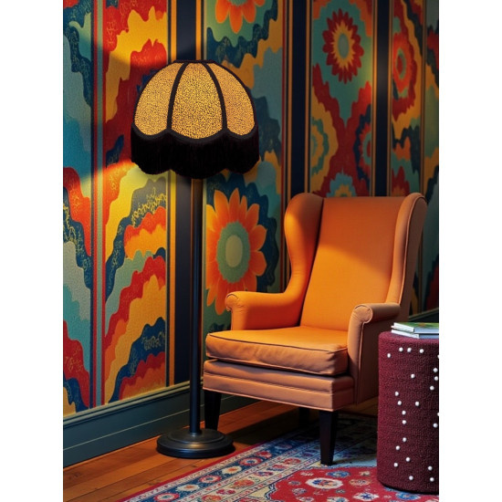 Gold and Black Animal Print Dome Fabric Lampshades