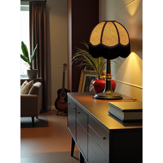 Gold and Black Animal Print Dome Fabric Lampshades