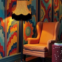 Gold Animal Print Fabric Lampshades