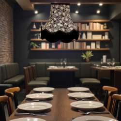 Grey Feather Print Fabric Lampshade