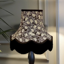 Grey Feather Print Fabric Lampshade