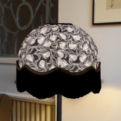 Grey Feather Print Dome Fabric Lampshades
