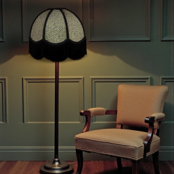 Khaki Green and Black Animal Print Dome Fabric Lampshades