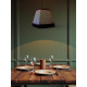 Khaki Green Animal Print and Black Fringe Trapezium Fabric Lampshades