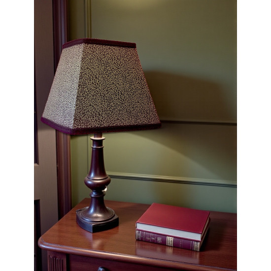 Khaki Green Animal Print and Black Trapezium Fabric Lampshades