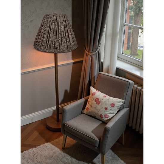 Khaki Green Animal Print Gathered Fabric Lampshade