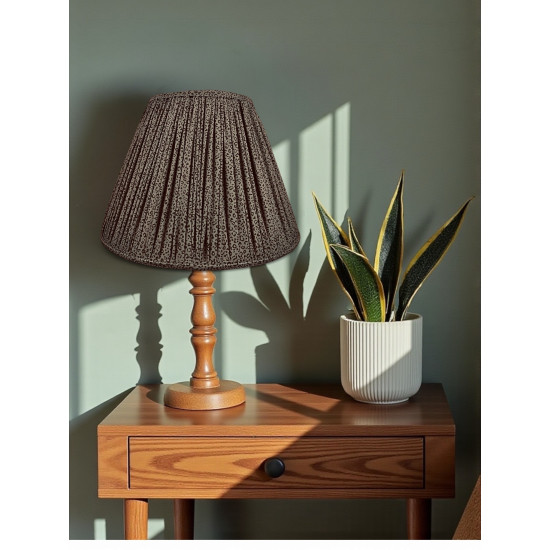Khaki Green Animal Print Gathered Fabric Lampshade