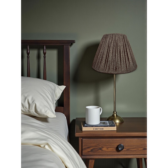 Khaki Green Animal Print Gathered Fabric Lampshade