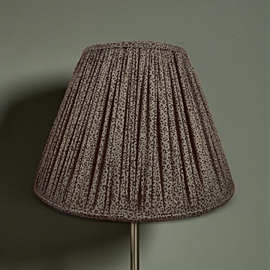 Khaki Green Animal Print Gathered Fabric Lampshade
