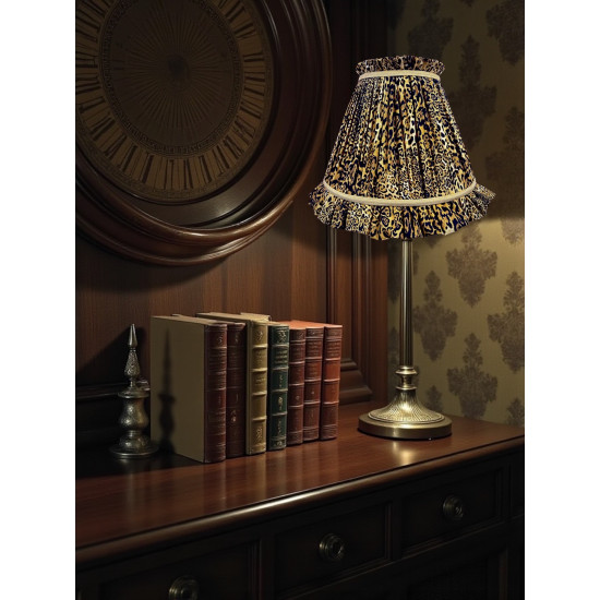 Leopard Animal Print Gold Ruffled Fabric Lampshade