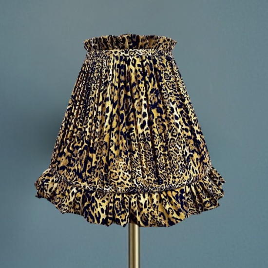 Leopard Animal Print Ruffled Fabric Lampshade