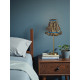 Leopard Animal Print Blue Ruffled Fabric Lampshade