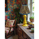 Leopard Animal Print Blue Ruffled Top Fabric Lampshade