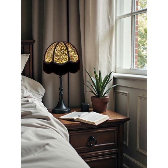 Leopard Animal Print and Black Dome Fabric Lampshades
