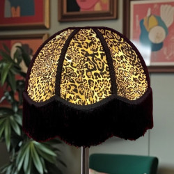 Leopard Animal Print and Black Dome Fabric Lampshades
