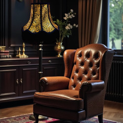 Leopard Animal Print and Black Fabric Lampshades